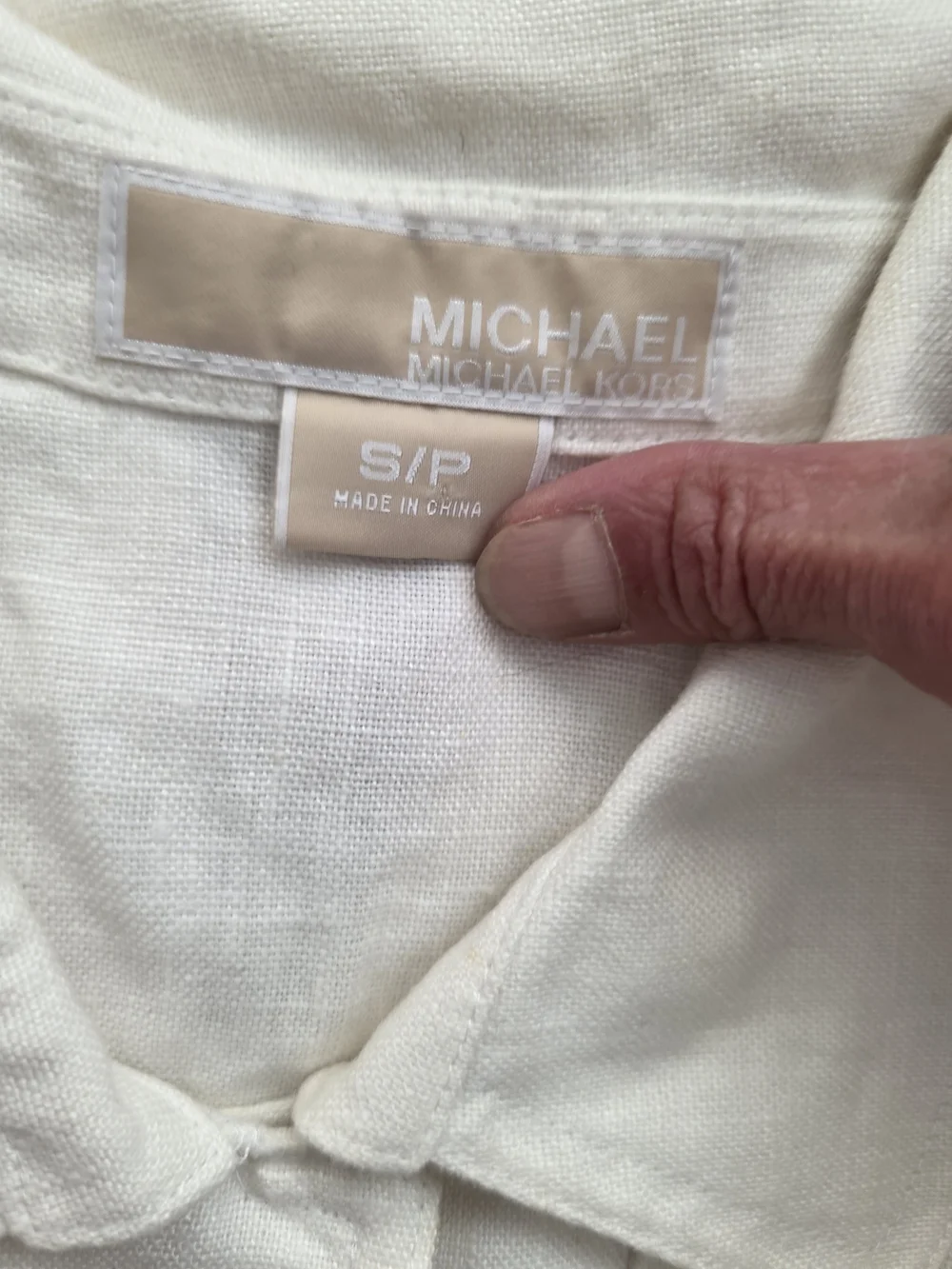 NWOT- MK Sm. Women's Cream Button-Front Linen Jacket/Blazer
